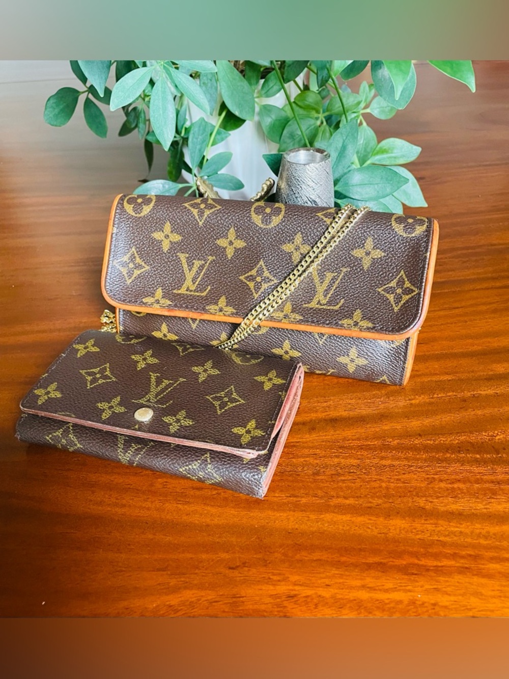 Louis Vuitton Pochette Twin PM And Monogram Compact Wallet